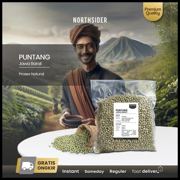 

Green Bean Arabika Puntang Natural - Biji Kopi Mentah