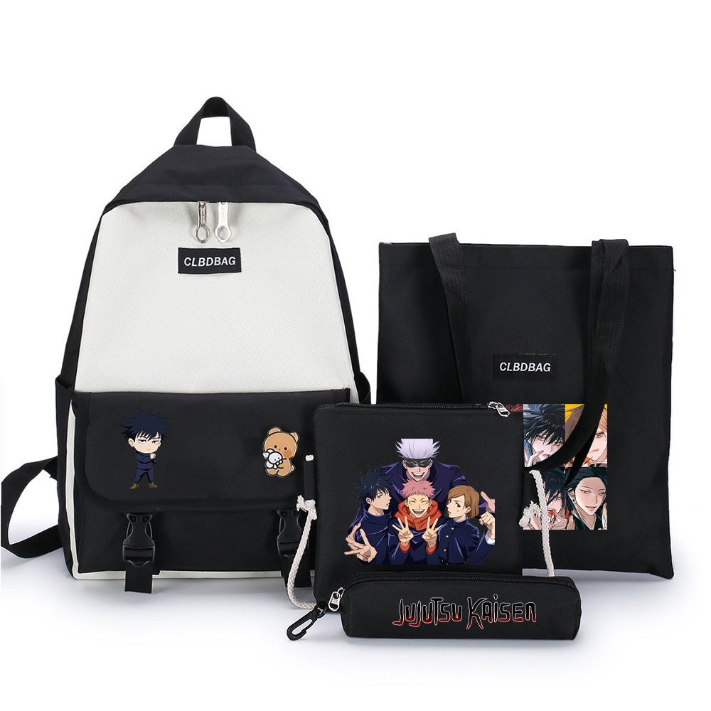 

Ransel Jujitsu Kaisen 4 Buah/Set Tas Sekolah Anak Perempuan Laki-laki Tas Sekolah Anak Ransel Laptop Anime Ryomen Sukuna dengan Tas Bahu Tas Pensil |FF8D18D7|