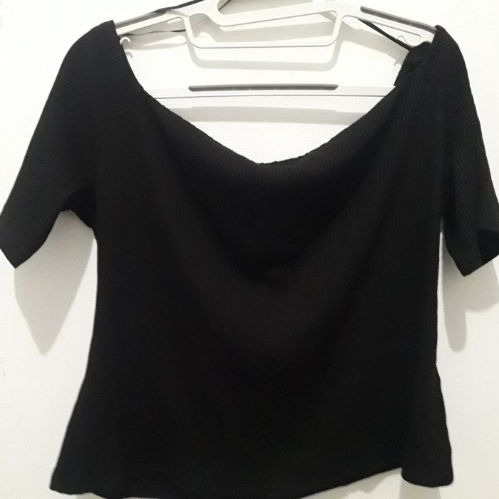 Kaos Wanita Hitam Blus Blouse Casual Baju Fashion