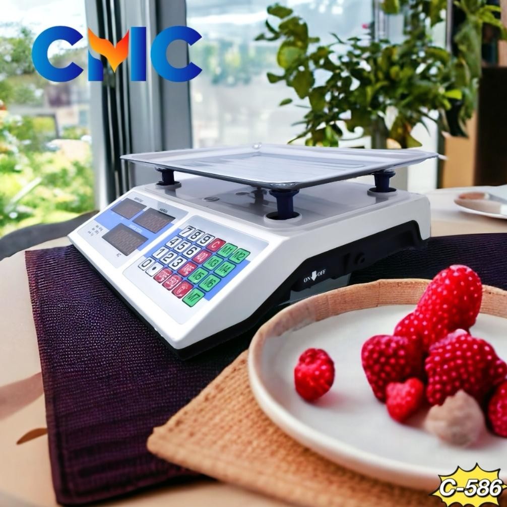 PENAWARAN TERBATAS CMC[C-586]Timbangan Buah Digital 40kg Digital Computing Scale 40Kg Double Display