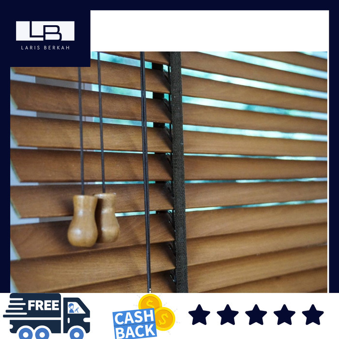 Tirai Kayu Wooden Blind Khusus Indoor Kerai Kayu/Gorden Jendela