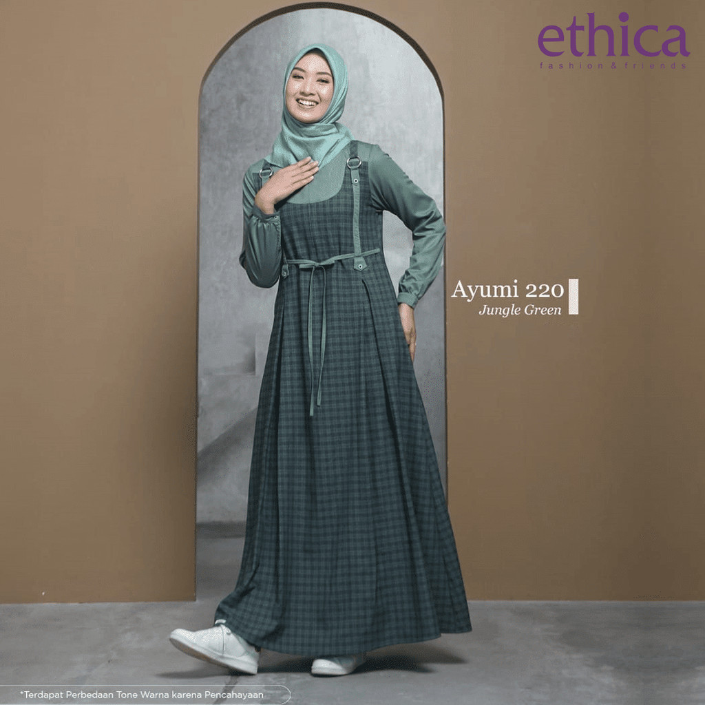 ETHICA | HOMEYDRESS GAMIS DAILWEAR AYUMI 220 JUNGLE GREEN D40P