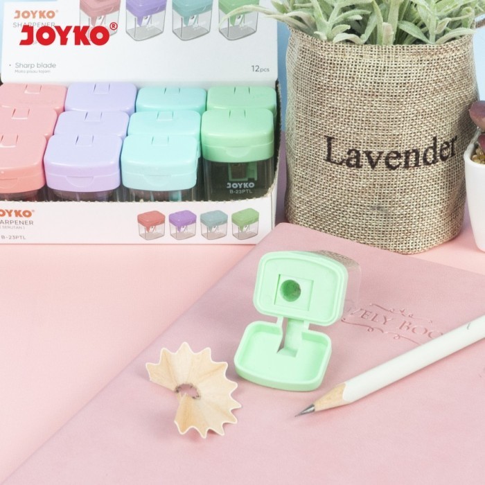 

TERMURAH - Sharpener Rautan Serutan Pensil Joyko B-23PTL Warna Pastel Box 12 Pcs
