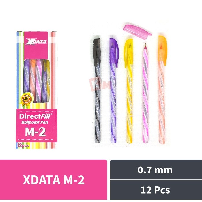 

Pulpen Ballpoint Pena Pen XData X Data M-2 M2 Hitam 0.7 mm 12 Pcs