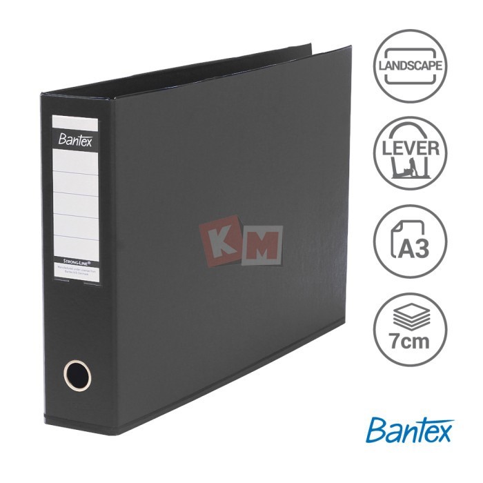 

HARGA DISC - Ordner Bantex Lever Arch File PVC A3 Landscape 7cm Black 1468-10 Hitam