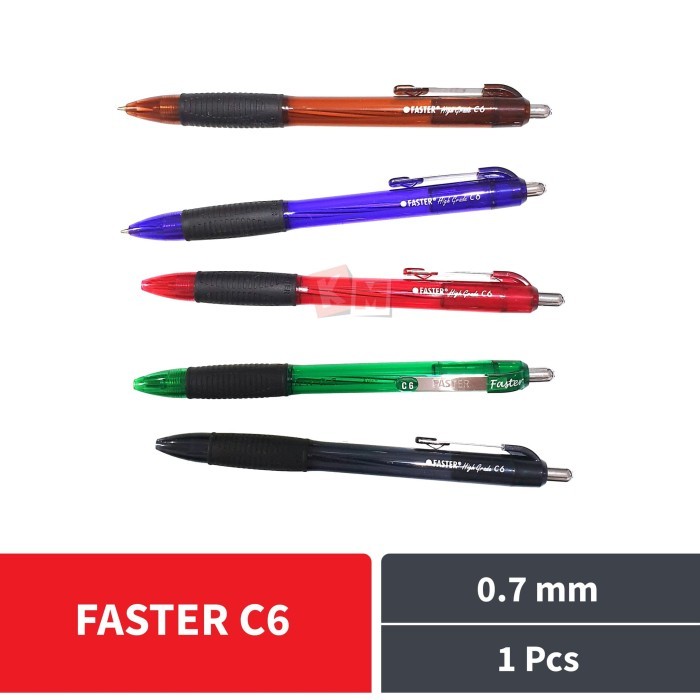 

Pulpen Ballpoint Pena Pen Faster C6 C-6 Cetek Extra Fine 0.7 mm 1 Pcs
