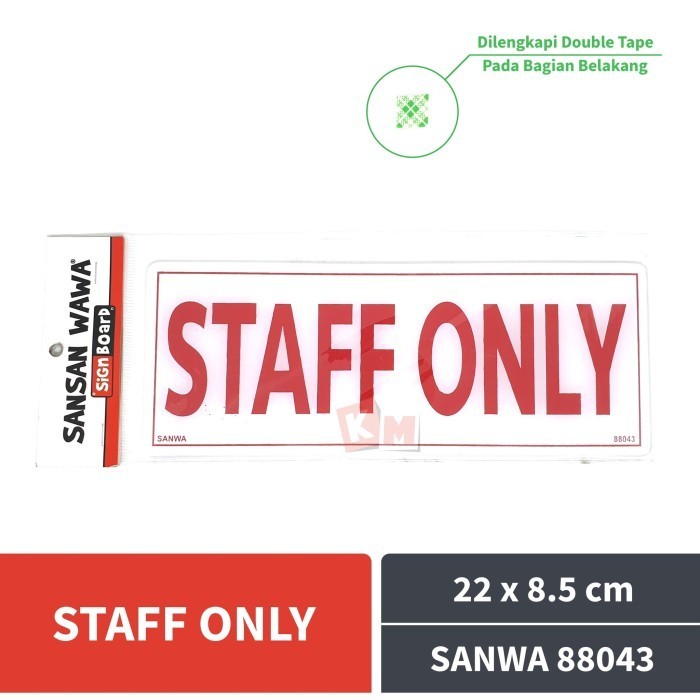 

NEW Sign Board Acrylic Staff Only Sansan Wawa SANWA 88043