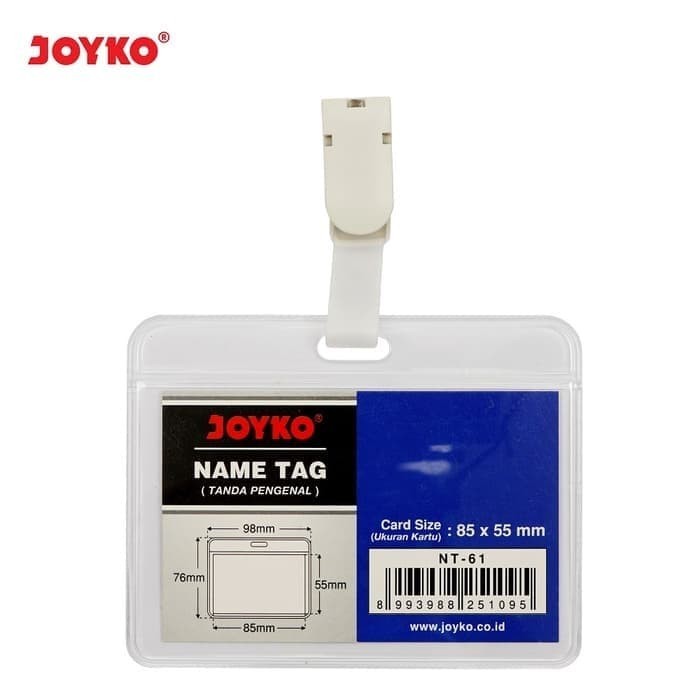 

NEW Name Tag ID Card Holder Tempat ID Landscape Joyko NT-61 Transparant