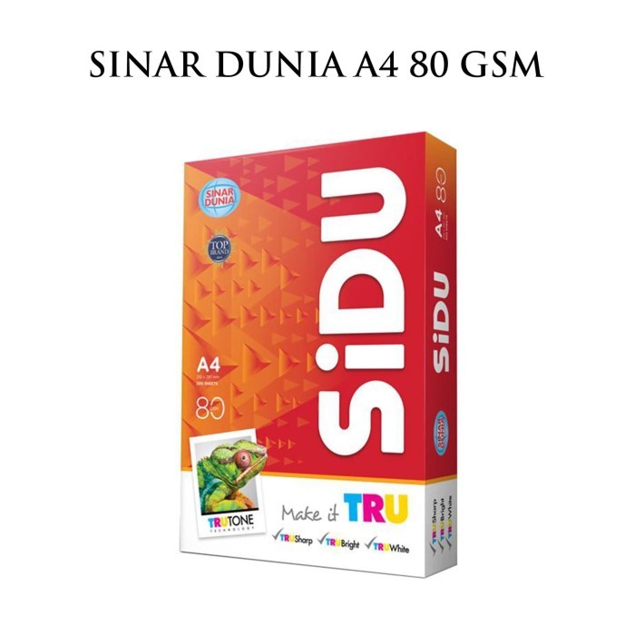 

NEW Kertas Fotocopy HVS Sinar Dunia SIDU A4 80 Gram Gsm Gr 80Gr