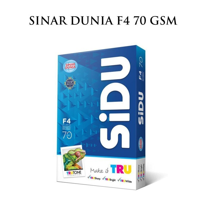 

TERMURAH - Kertas Fotocopy HVS Sinar Dunia SIDU F4 Folio 70 Gram Gsm Gr 70Gr