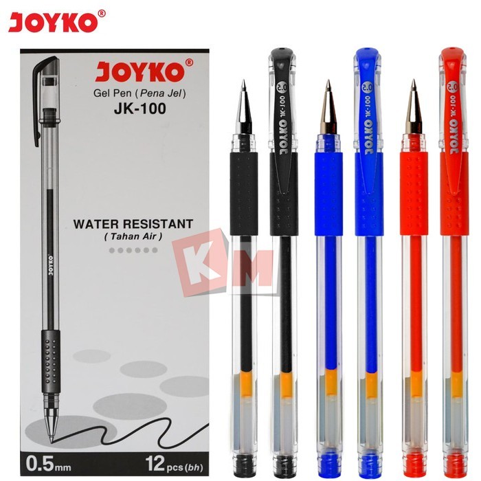 

TERMURAH - Gel Pen / Pulpen / Pena Joyko JK-100 Hitam / 0.5 mm / 12 Pcs