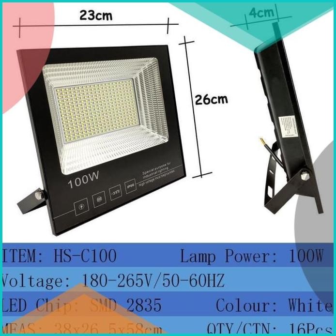 LAMPU SOROT LED 100 Watt PUTIH LAMPU SOROT 100W LAMPU TEMBAK 100 WATT