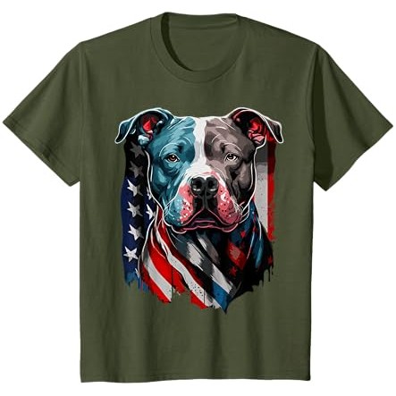 Kaos Anjing Patriotik Bendera AS American Pitbull Terrier |t9IHx5Fs|