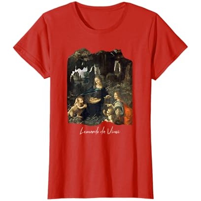 Kaus Lukisan Terkenal The Virgin of the Rocks karya Leonardo da Vinci |gQ6tqU7E|