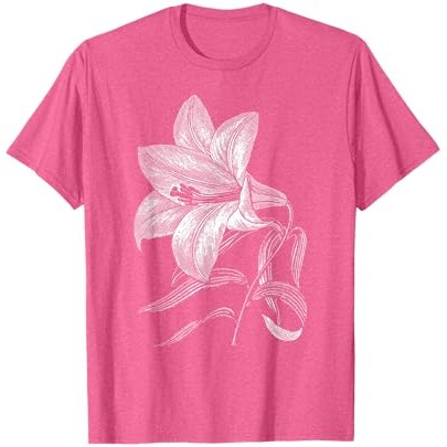 Kaos Grafis Bunga Lili Retro Vintage - Kado Bunga Lili Putih |cJKwJ36g|