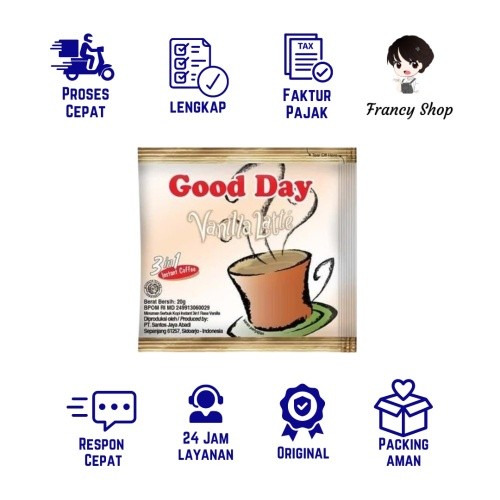 

Good Day Vanila Latte Kopi Instan Sachet Eceran 20 gr