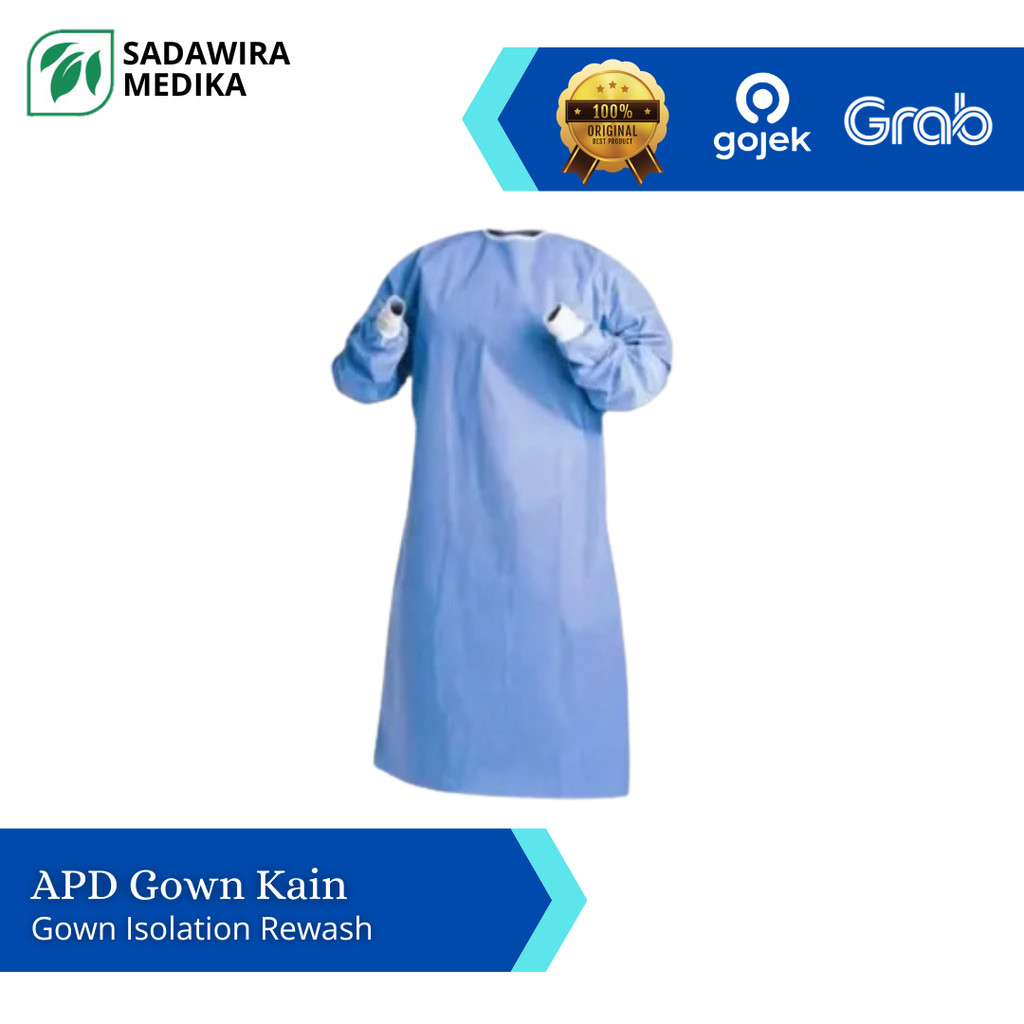 APD Gown Kain Gown Isolation Rewash Baju Isolasi Bisa Dicuci Ulang