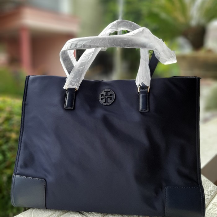 Tory Burch Ella Nylon Tote Bag Navy