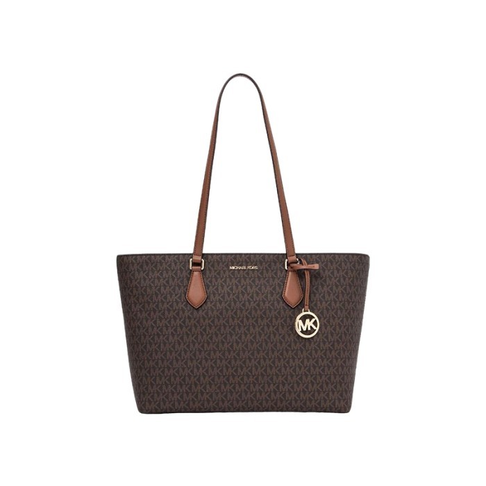 Tas Wanita Branded MK Sheila Large Logo Tote Bag - Brown