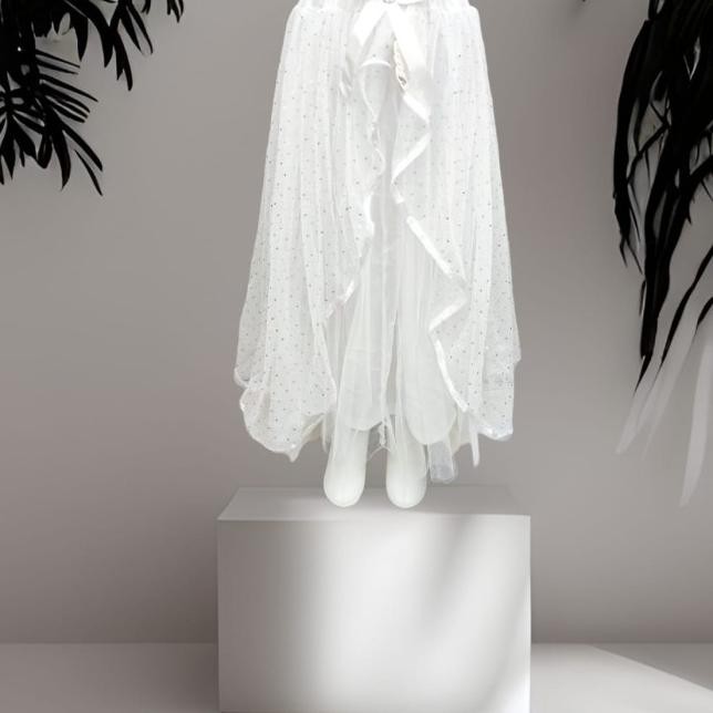 Rok Panjang Edisi Putih / Rok Pesta Anak / Gaun Anak / Rok Tile Anak