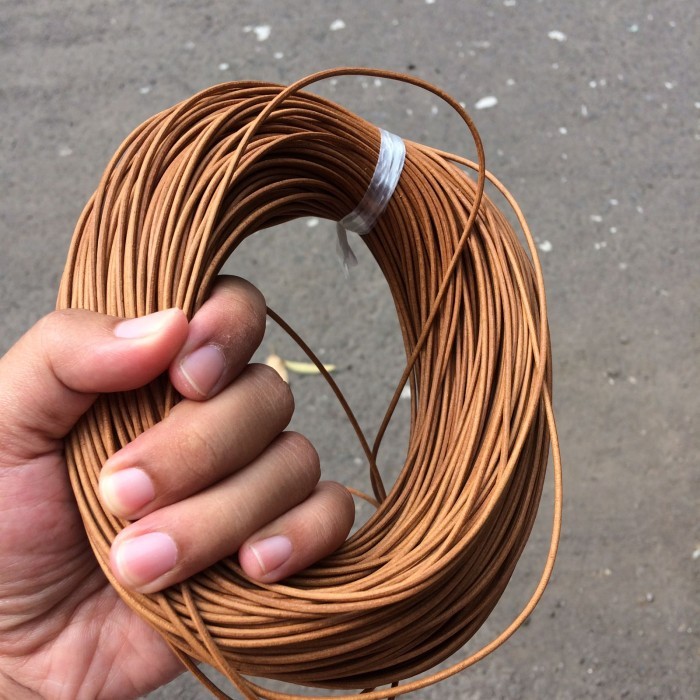 Paling DIcari Tali Kulit Sapi Bulat Diameter 2mm Panjang 5m Untuk Membuat Perhiasan
