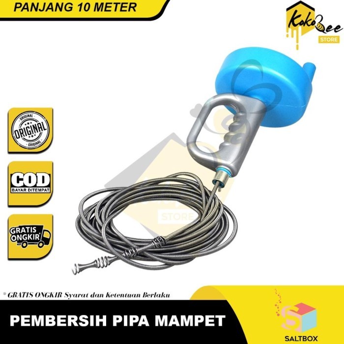 HRG DISKON Terbaru Pipe Cleaner 10 Meter - Auger Drain Pembersih Saluran Pipa Mampet - Kawat Ular