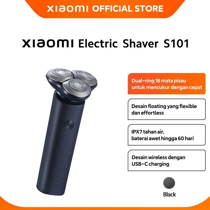 OFFICIAL XIAOMI ELECTRIC SHAVER S101 | DUAL-RING 18 MATA PISAU IPX7 MESIN CUKUR RAMBUT KUMIS JENGGOT