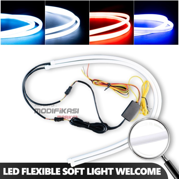 [SEPASANG] DRL Flexible Alis Tanam SOFT LIGHT No Bintik Lampu Alis Running Silicone Tube 30cm atau