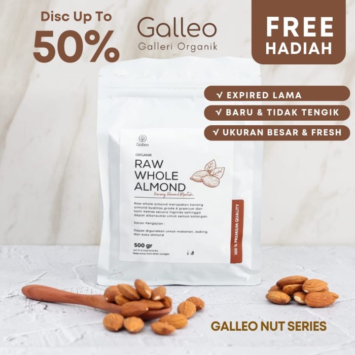 

PROMO SPECIAL Kacang Almond Mentah 1 Kg / Whole Almond Galleo 1 Kg