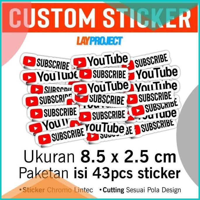 

Paket 50pcs Sticker Youtube Stiker Youtuber Subscribe LAY PROJECT 11OK