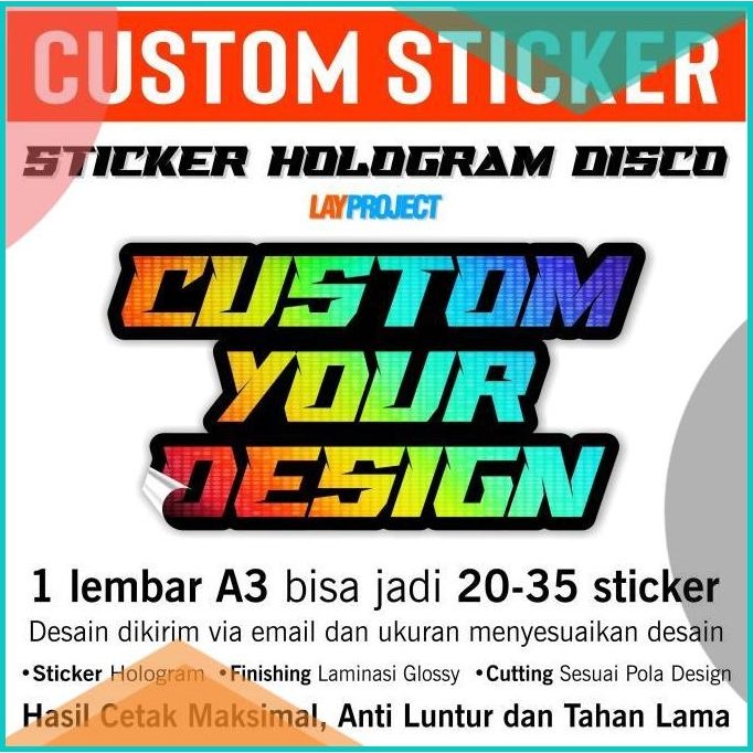 

Custom Sticker Vinyl A3 Hologram Motif Disco Lay Project 11OKTZ4 suku