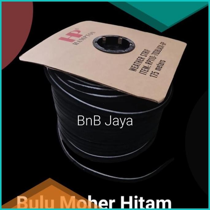 (Per Roll=175 METER)Bulu Moher HITAM Pintu Jendela Peredam Lebar 11 mm