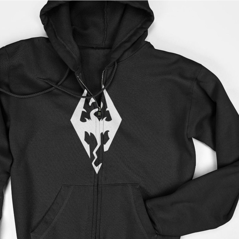 Jaket Hoodie Zipper - The Elder Scrolls V Skyrim Logo
