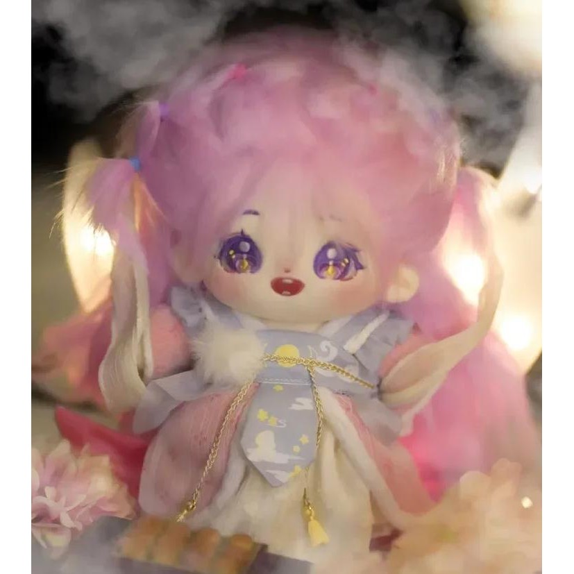 long pink hair 20cm plush doll idol stuffed super star figure dolls cotton baby doll toys plushies y