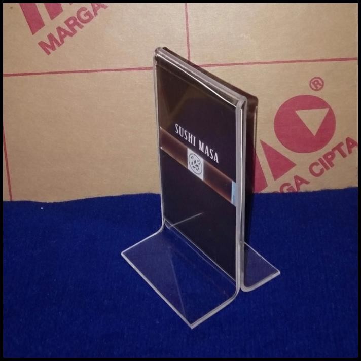 

BEST DEAL AKRILIK DISPLAY TENT CARD TEMPAT BROSUR NOMOR MEJA UK. 10X6CM TIPE T !!!!!