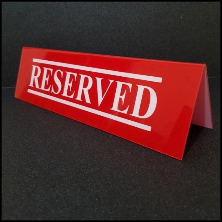 

BEST DEAL AKRILIK PAPAN MEJA RESERVED WARNA MERAH !!!!!!