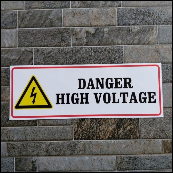 

HOT DEAL STIKER VINYL DANGER HIGH VOLTAGE LISTRIK AREA OFFICE SAFETY SIGN K3 !!!!