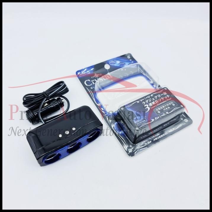 TERBARU CAR CIGARETTE LIGHTER CABANG COLOKAN API ROKOK MOBIL - CRYSTAL BLUE 
