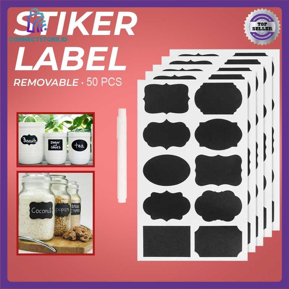

Stiker Label Blackboard Papan Tulis Removable 50 PCS - Hitam