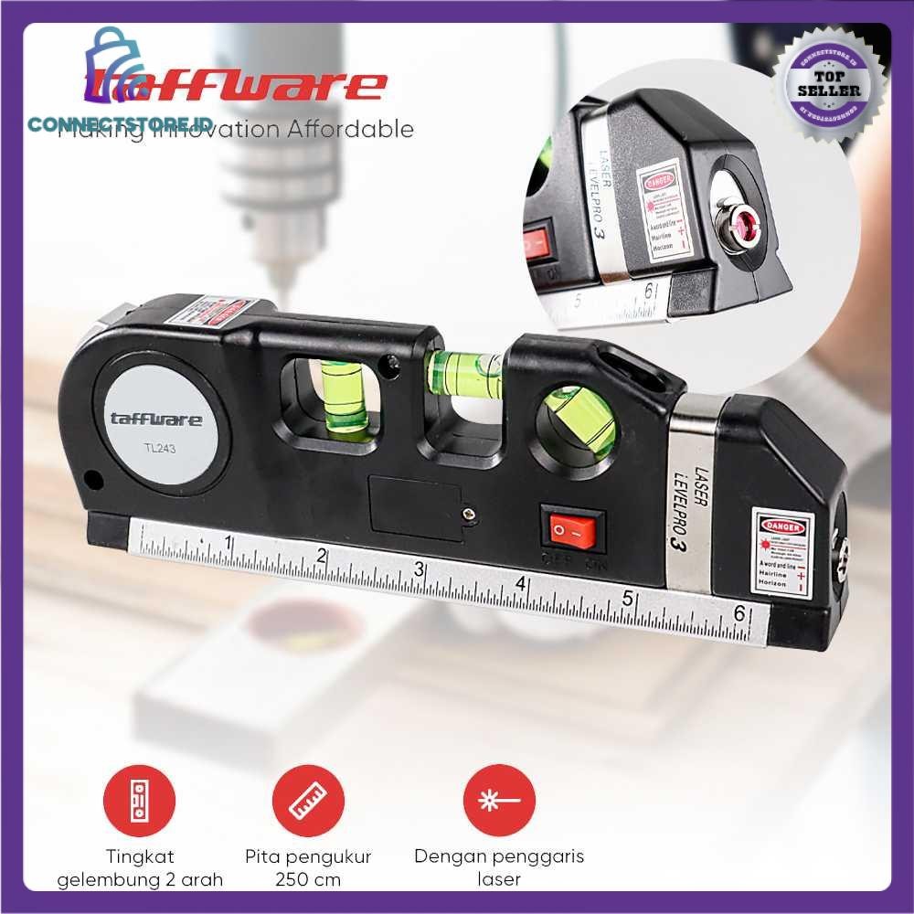 

LEVELPRO3 Penggaris Laser 250CM + Waterpass - Hitam