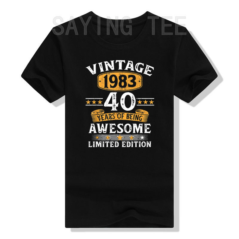 Vintage 1983 40 Tahun Hadiah Ulang Tahun ke-40 Untuk Tshirt Pakaian Pria Hadiah Ulang Tahun Ayah Sua