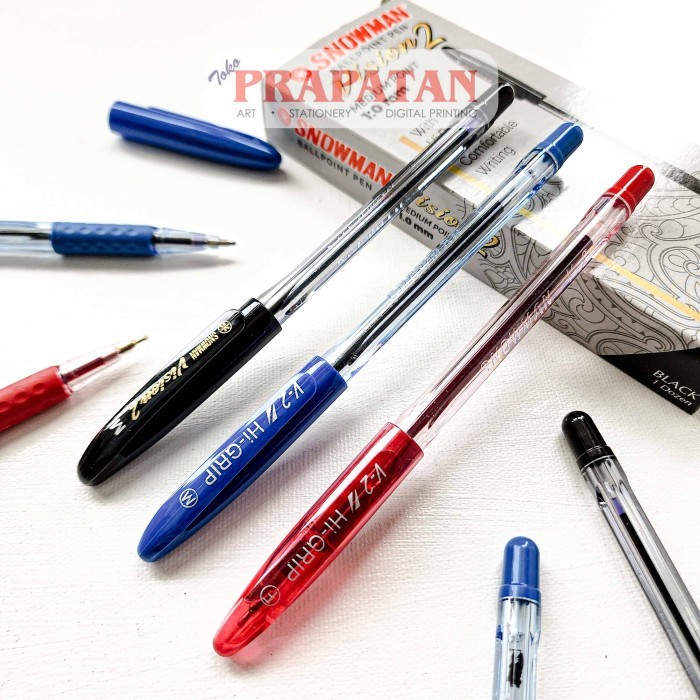 

Snowman Ball Pen V-2 1.0Mm Ballpoint Pulpen Pena #Original