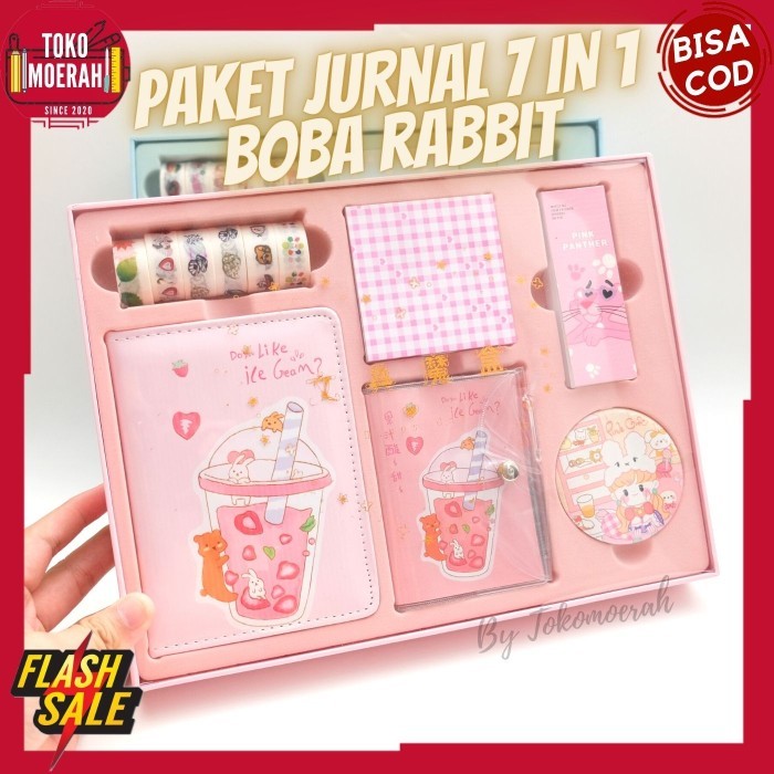 

Jurnal 7 In 1 Boba Kelinci Paket Alat Tulis Kado Buku Pul Cod
