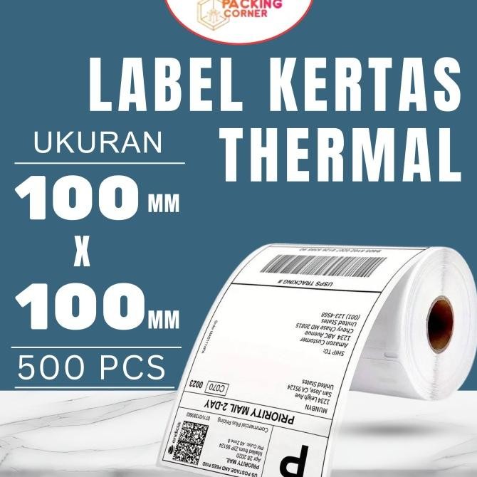 

Sale Kertas Stiker Label Resi Thermal Termal Print 100X100 Mm Roll Isi 500