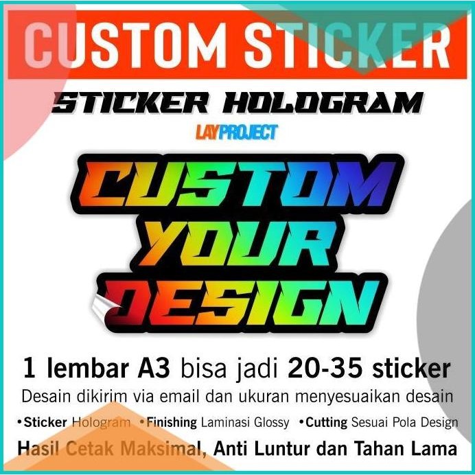 

Custom Sticker Vinyl Hologram A3 Glossy Lay Project 11OKTZ4 perkakas
