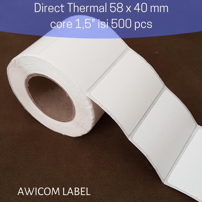 

Sale Label Barcode Direct Thermal 58X40 58 X 40 Mm Core 1,5" Isi 500