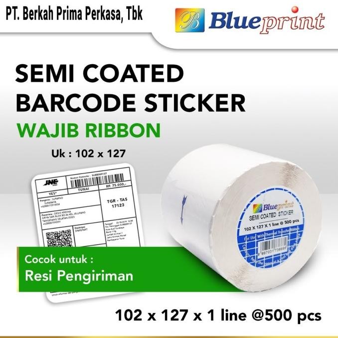 

Sale Sticker Label Barcode Blueprint 102X127X1 Line Semi Coated Isi 500
