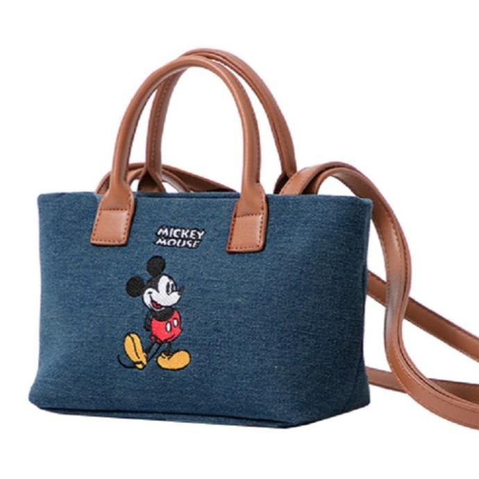 Gracegift Mickey Mouse Canvas Tote Bag - Denim