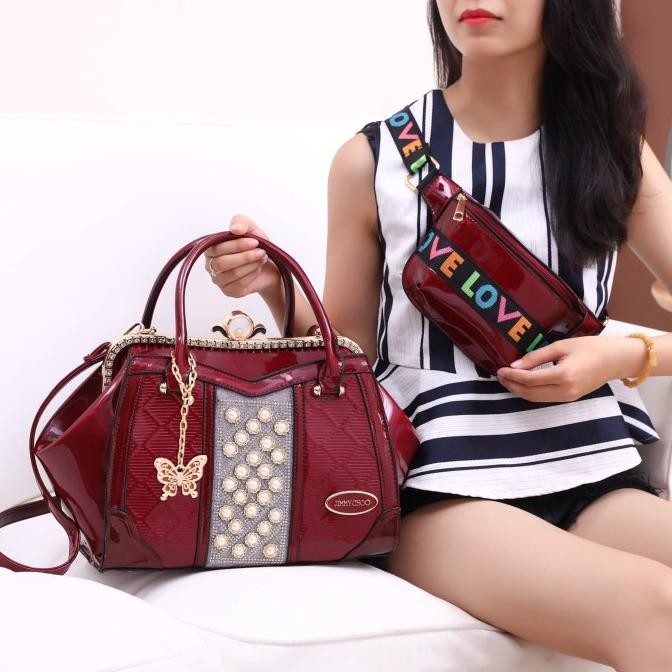 Tas Pesta Paris Hilton Behel set Tas kondangan Tas fosil waist bag