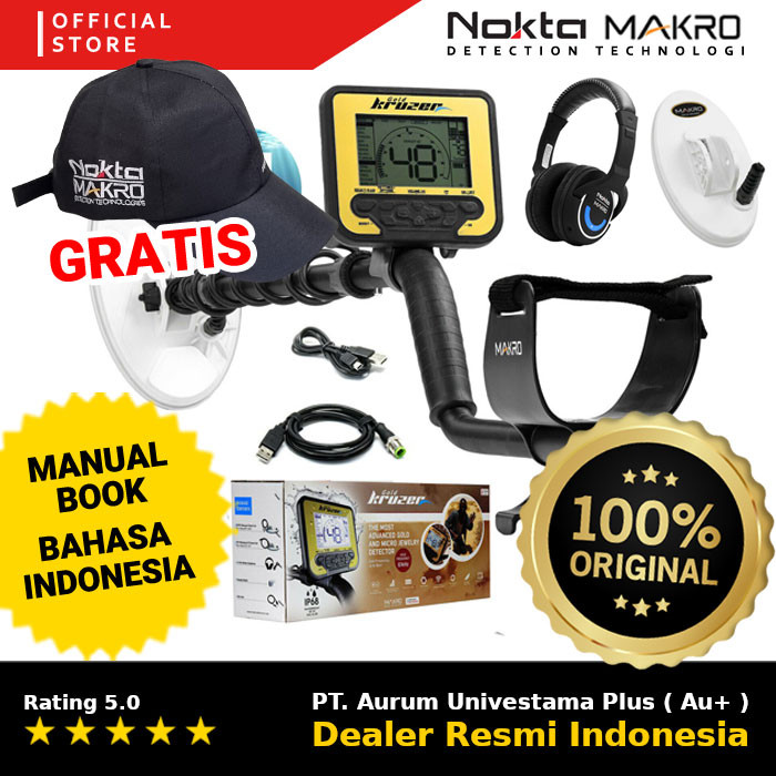 Metal Detector Nokta Makro Gold Kruzer RESMI Metal detektor alat untuk mencari emas dan harta karun